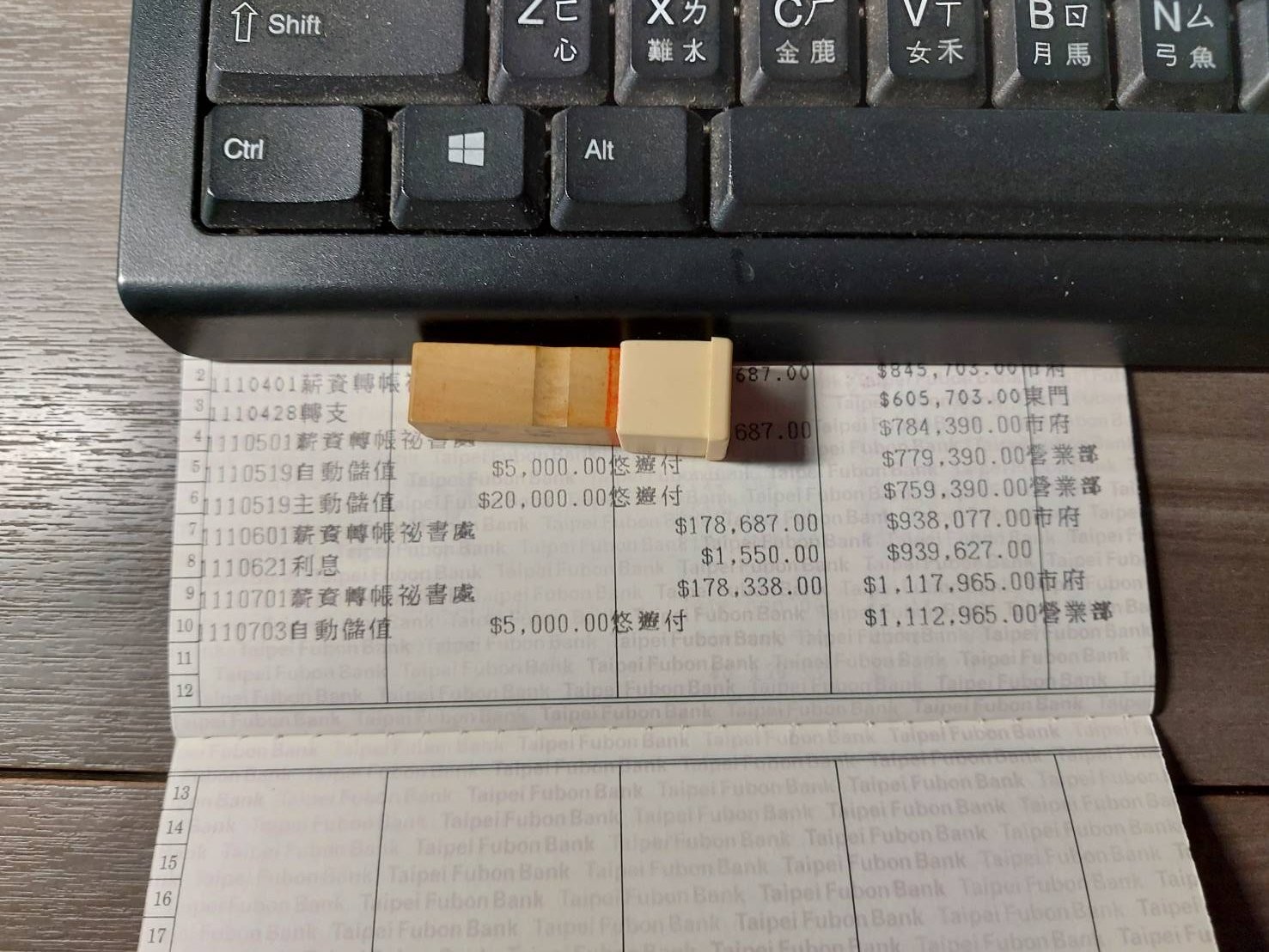 去年7月柯文哲妻子陳珮琪秀出存摺，力挺丈夫舉辦雙城論壇的決定。翻攝陳珮琪臉書