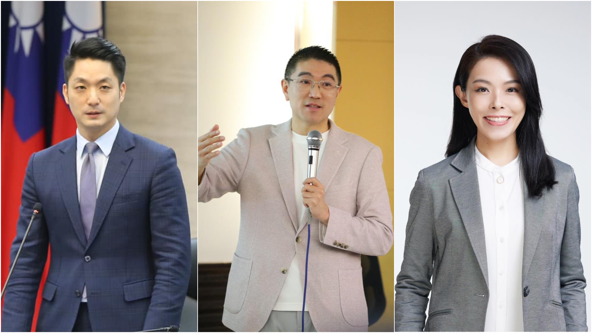 《遠見雜誌》公布2023縣市長施政滿意度調查,倒數前三名分別是蔣萬安(左)、謝國樑(中)、高虹安(右)。翻攝3人臉書