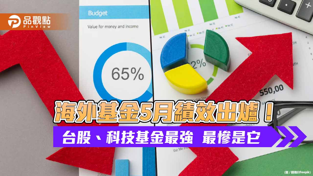 台股基金5月大漲9%!黃金基金暴跌9% 海外基金績效2表看懂