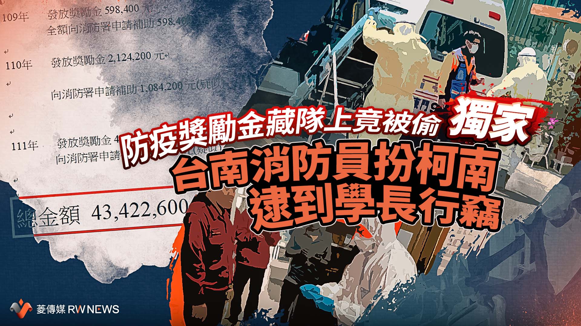 獨家/防疫獎勵金藏隊上竟被偷 台南消防員扮柯南逮到學長行竊