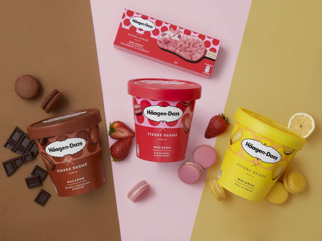 哈根達斯Häagen-Dazs今夏隆重攜手世界知名的馬卡龍大師Pierre Hermé，聯名推出極具法式浪漫風情的馬卡龍冰淇淋