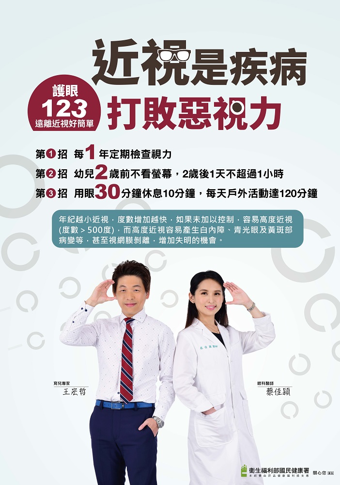 ▲運用護眼密碼3010120保護視力宣導海報。(記者劉芳妃攝)