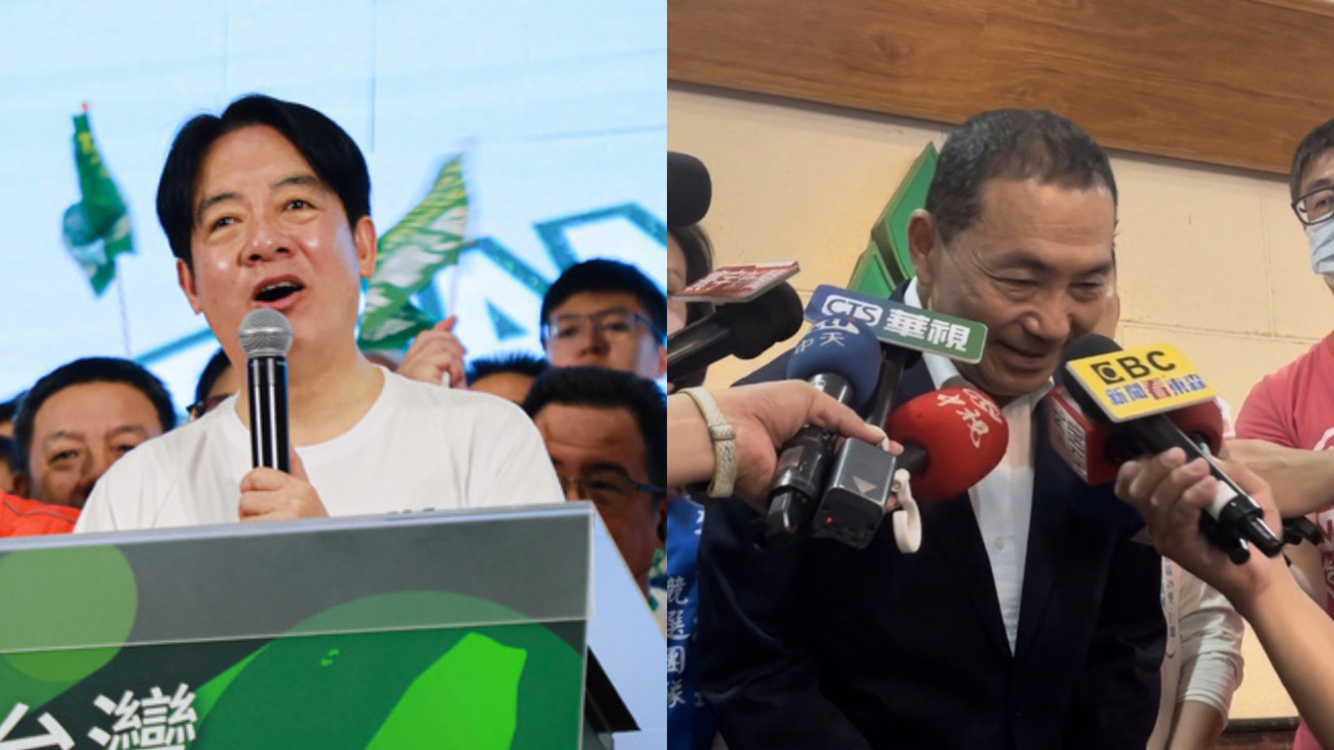 賴清德(左)昨呼籲新北應針對幼兒園餵藥案籌組醫療小組,侯友宜(右)批賴搞不清楚狀況。中央社