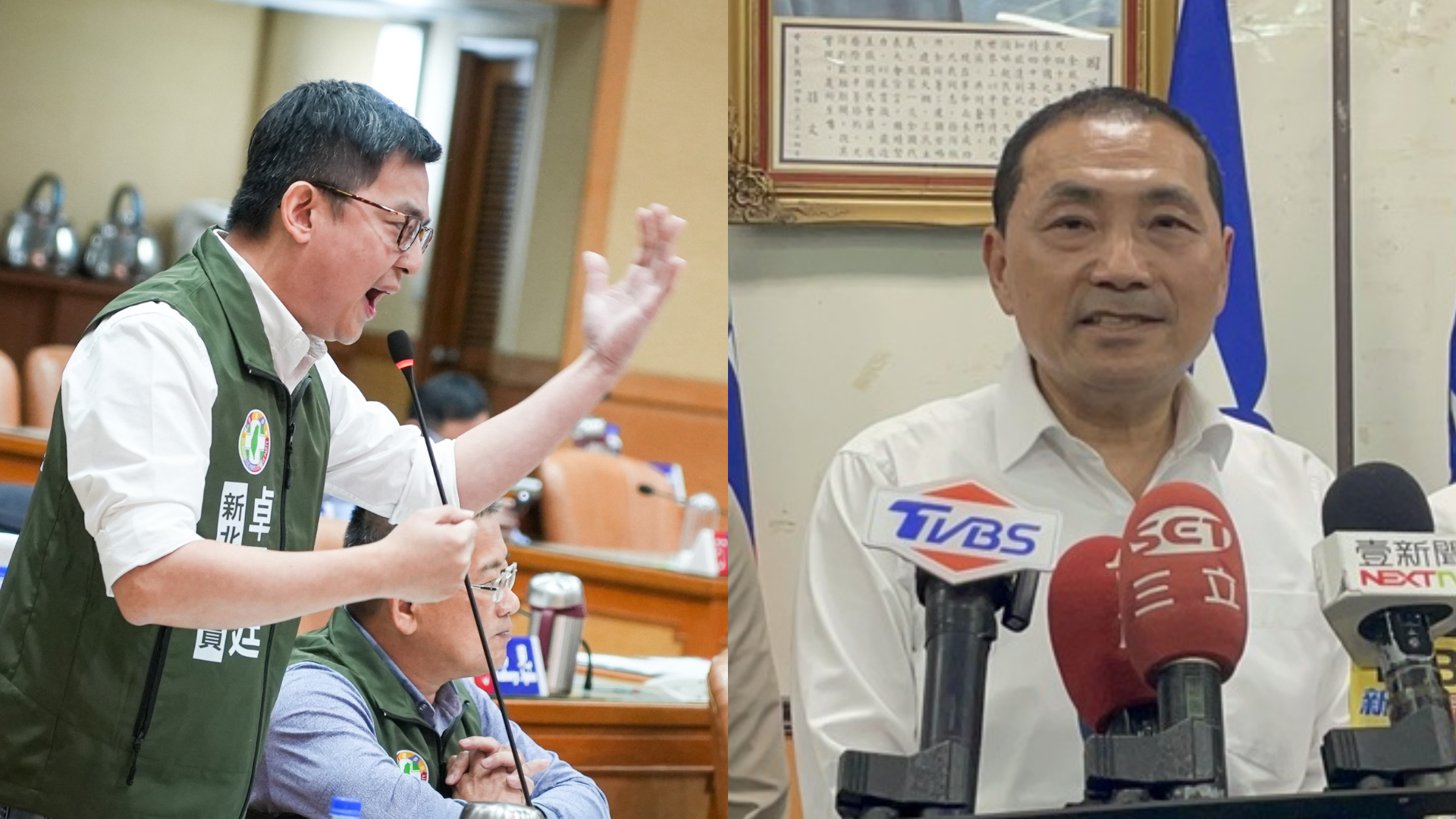 卓冠廷(左)痛批侯友宜(右),狀況外又沒肩膀。翻攝卓冠廷臉書、中央社