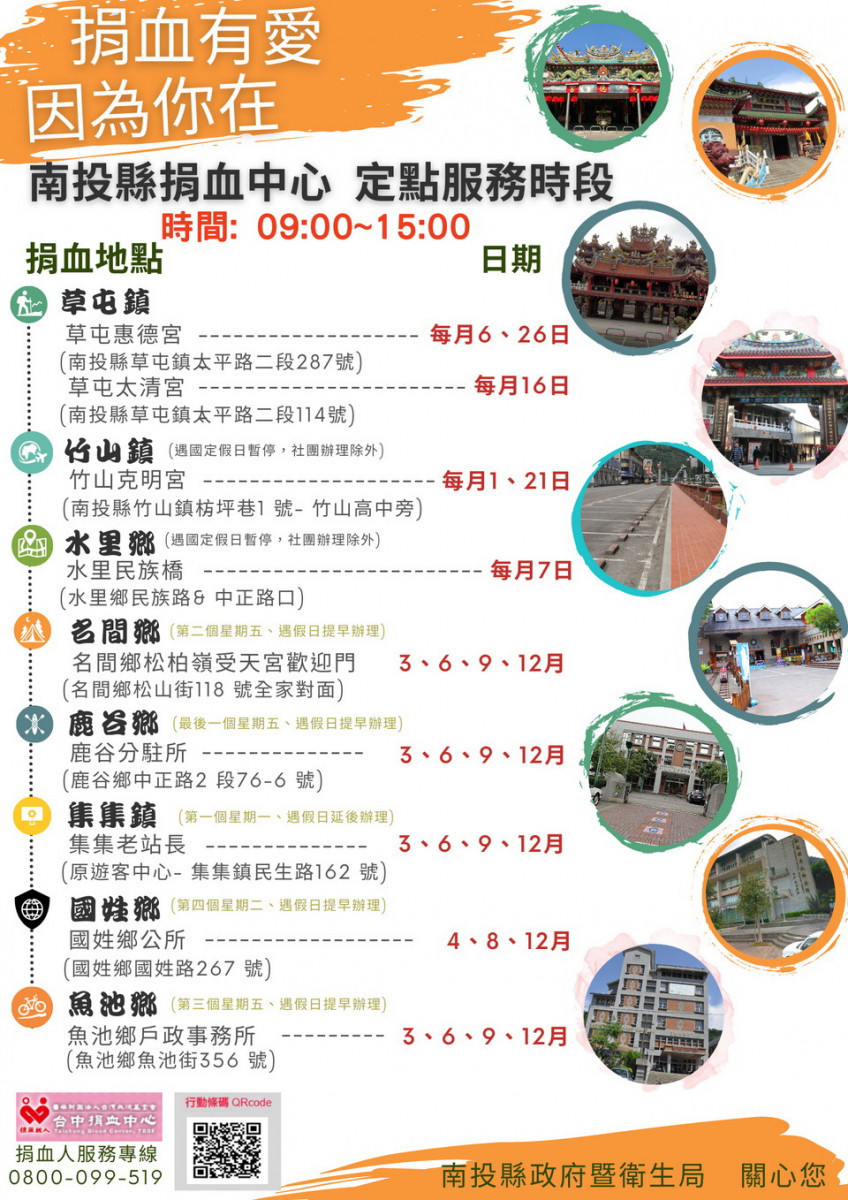 民眾可在這些據點捐血助人。(衛生局提供)