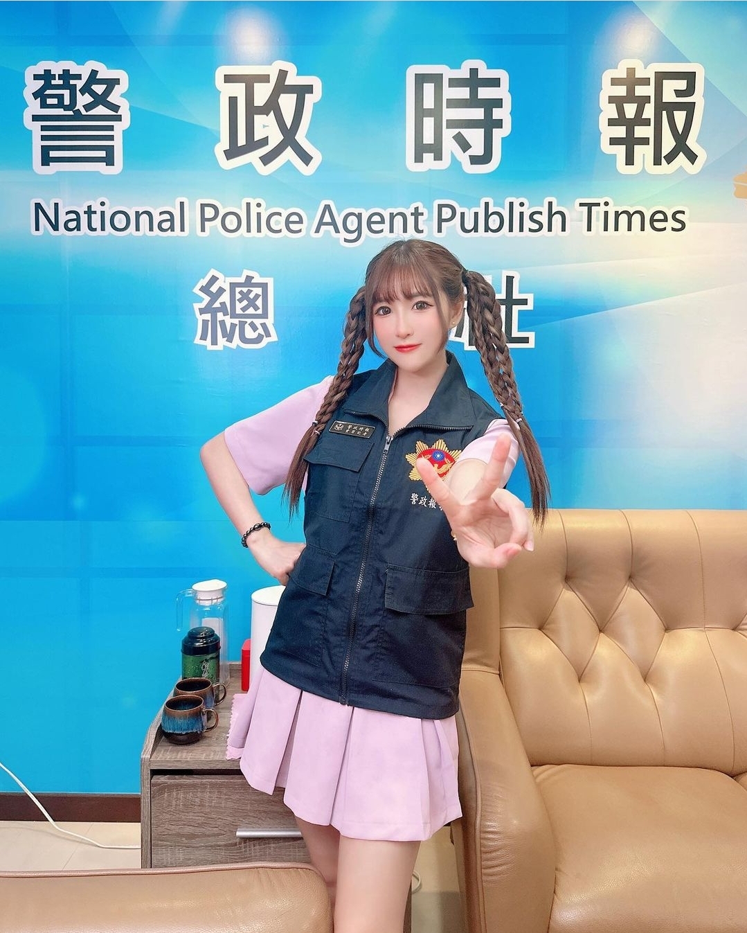 知性甜美的網紅歌手Miss布丁，化身反詐小天使。（記者 徐煜勝攝）