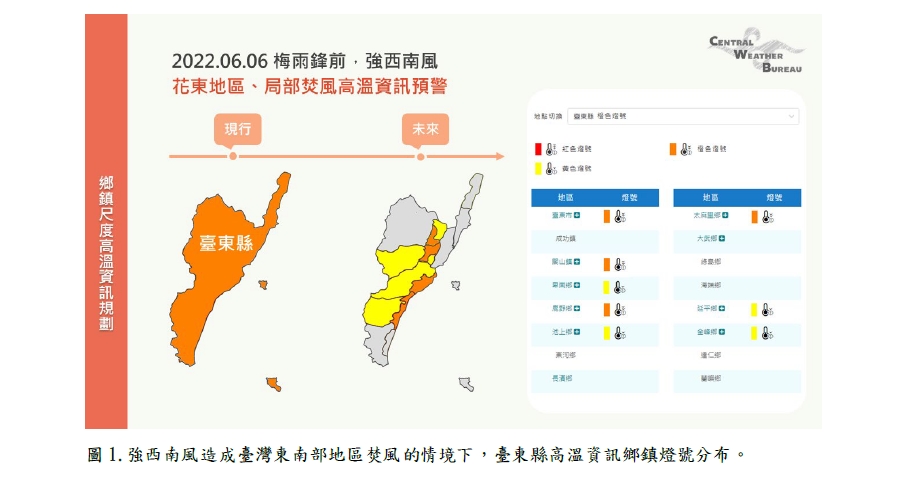 鄉鎮高溫例（圖：交通部氣象局）