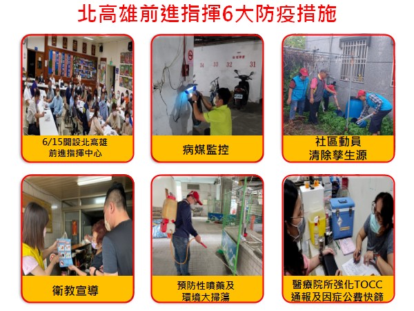 陳副秘書長盈秀率市府防疫團隊至興達港漁夫市集實地視察北高雄登革熱防治