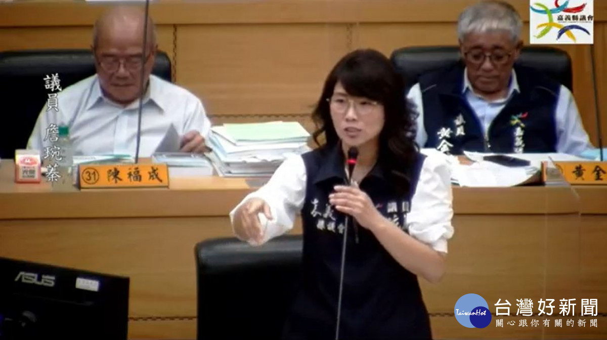 嘉義縣議員詹琬蓁說,大埔鄉公所光電提案台南市也反對,但地點在嘉義縣,請翁章梁跟大埔鄉公所溝通/陳致愷翻攝