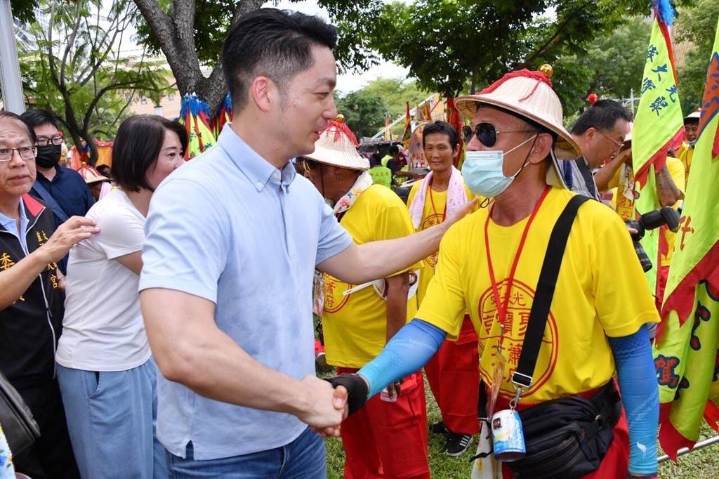 蔣萬安今出席光大寮聚保宮環島祈安遶境活動。台北市政府提供