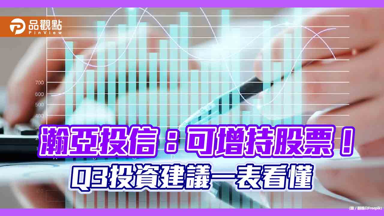 瀚亞投信Q3投資展望!建議增持股票 看好這些市場