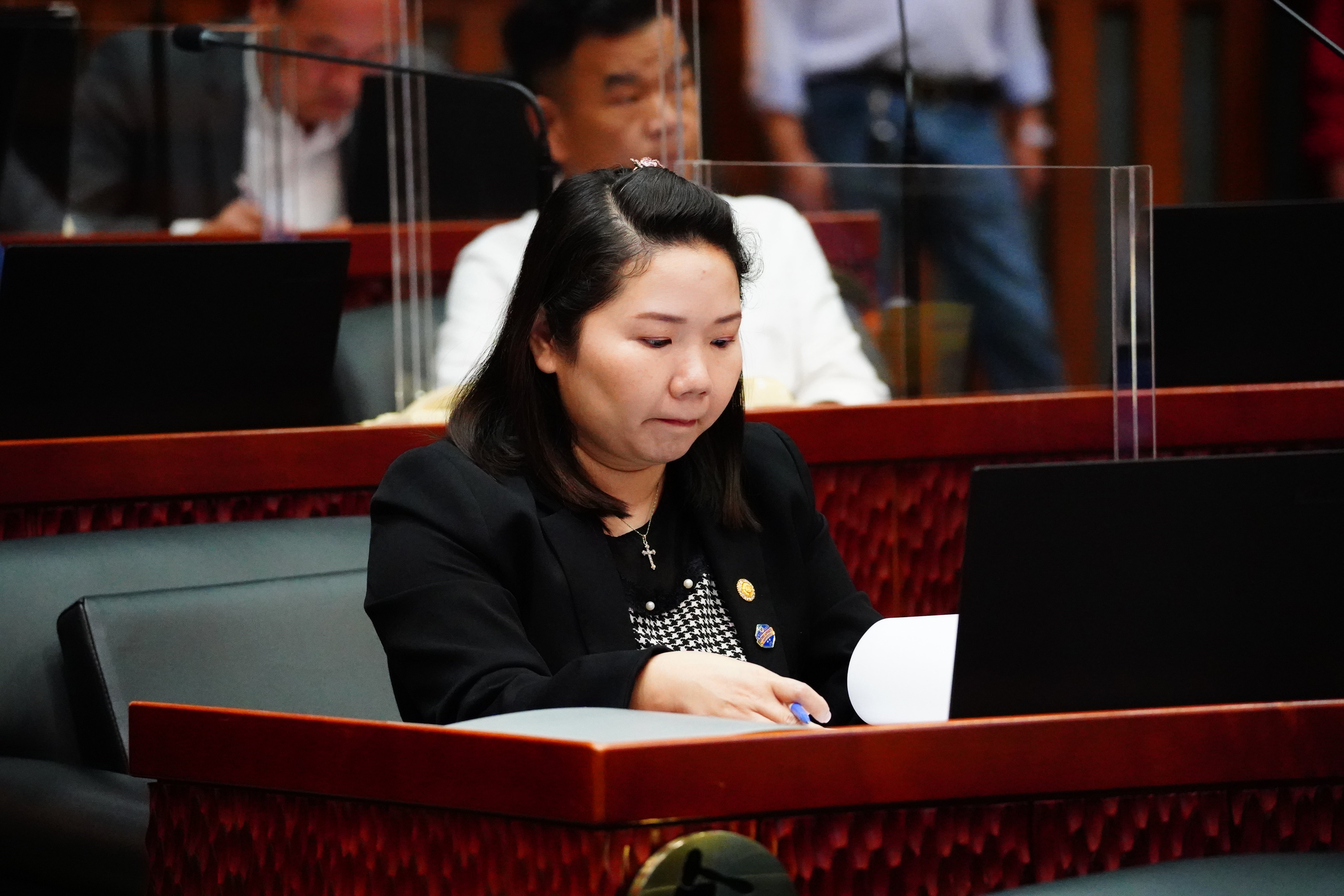 國民黨宜蘭縣議員莊淑如因父親莊阿養賄選遭判2年6個月,28日宜蘭地院判她當選無效。林泊志攝