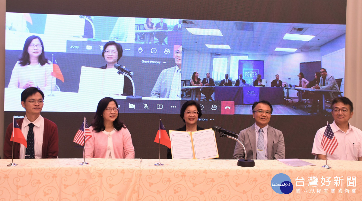 彰縣府與加州大學聖馬可斯分校簽署備忘錄，提供更寬廣的國際教育。圖／記者鄧富珍翻攝