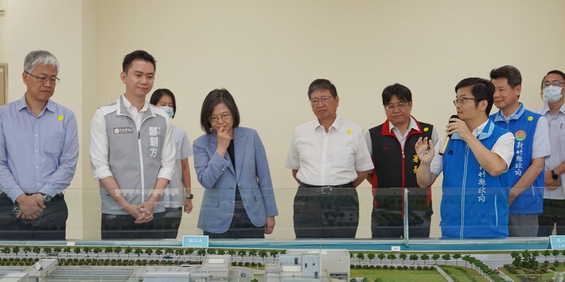 蔡英文視察竹北水資中心 楊文科:盼石門水庫聯通管工程為關西、新埔拉專管