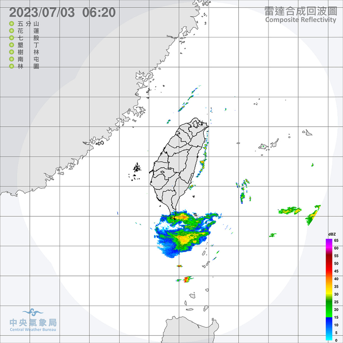 各地高溫炎熱    南部及東南部地區局部短暫陣雨  北部、山區午後局部雷雨