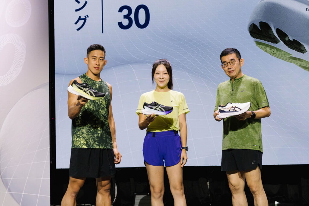 Team ASICS選手張團畯、GEL-KAYANO愛好者李明哲、徐裴翊藉由跑鞋故事分享,歡慶GEL-KAYANO系列30週年