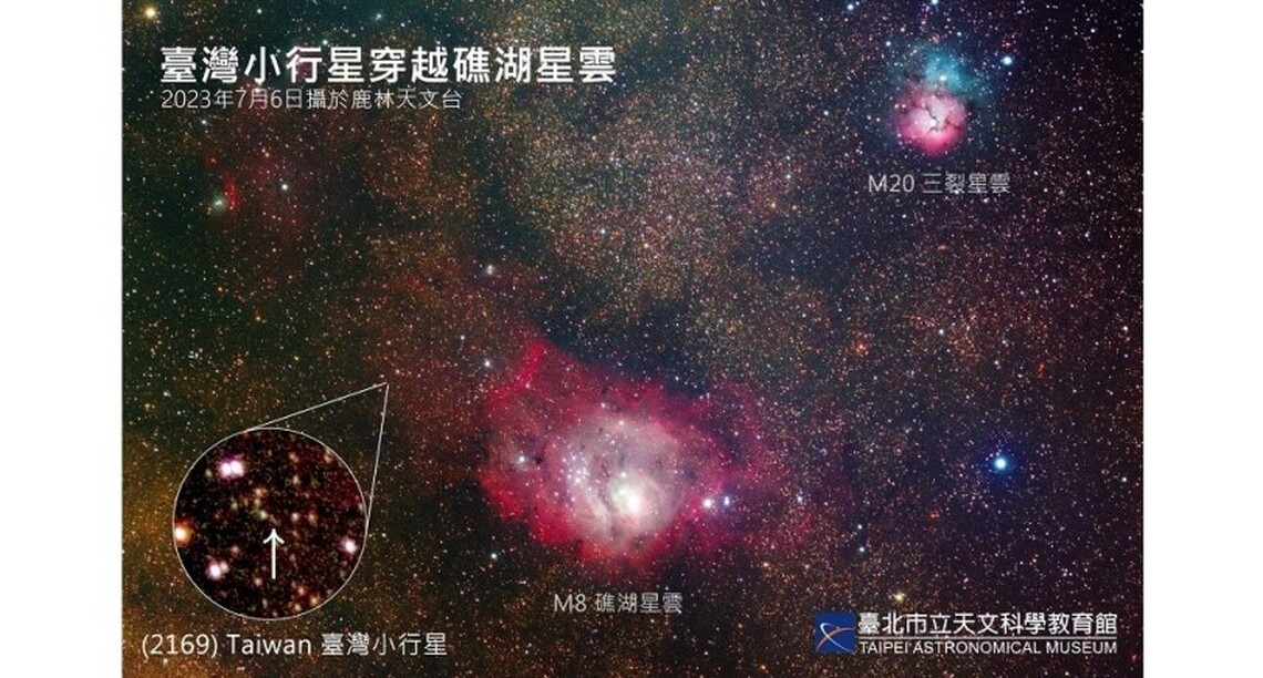 位在地球以外的臺灣!臺北天文館拍攝臺灣小行星與礁湖星雲相會