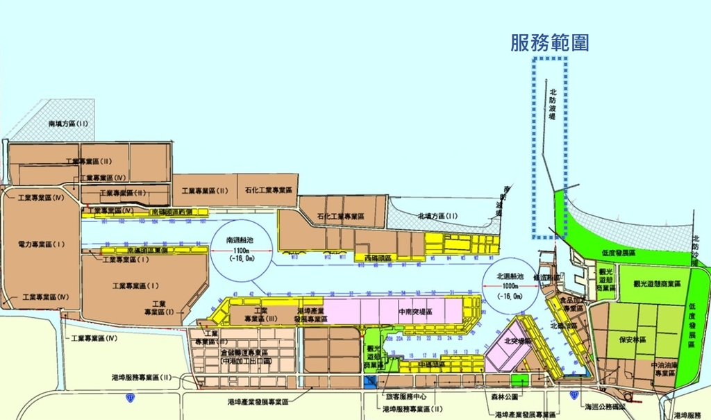 臺中港北防波堤開放垂釣區服務範圍(圖：臺灣港務公司)