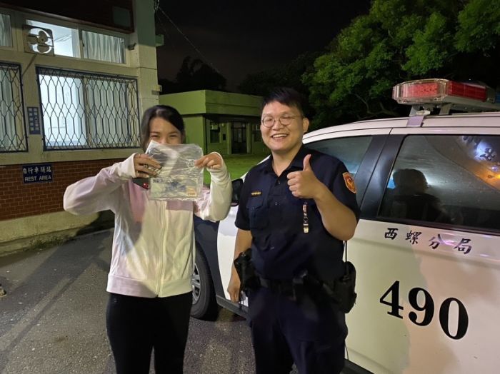 打工第一份薪資遺失 豐榮警陪同沿途幸運尋回