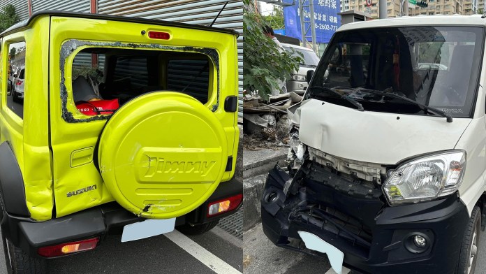 (追撞片)越野小霸王「禮讓救護車」遭小貨車追撞 滑行數尺才停下 68 | 社會 社會 記者爆料網