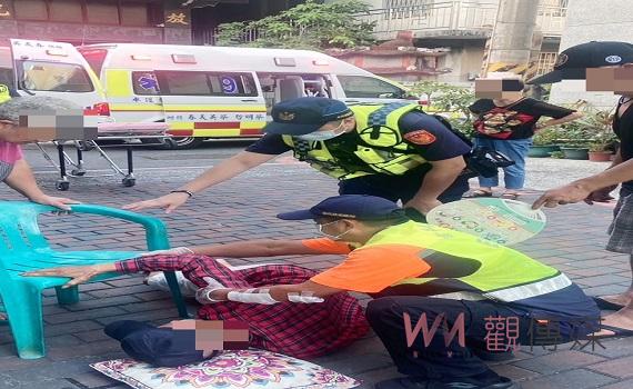 炎夏飆高溫八旬翁身體不適路倒　警消協助就醫