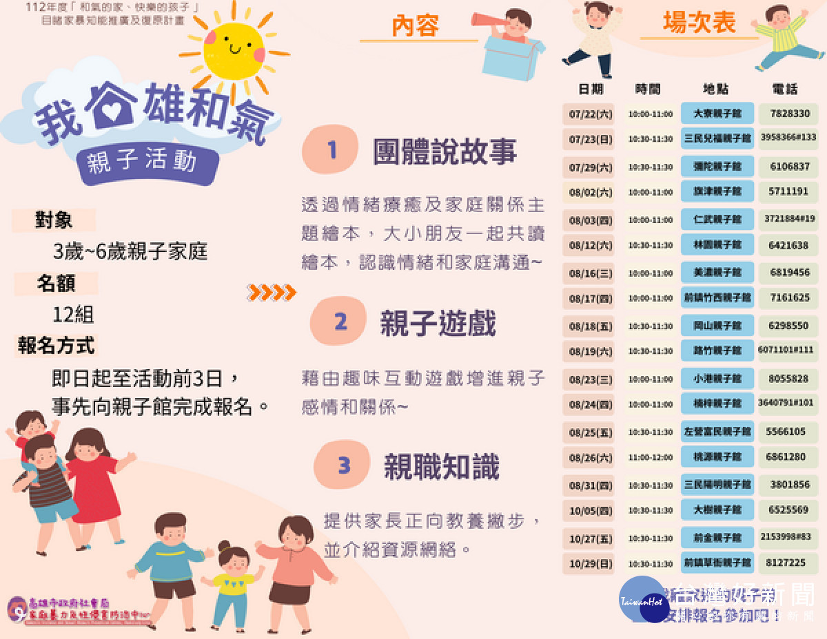 ▲「我家雄和氣」親子活動。