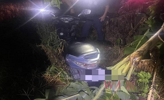 通緝犯見警心虛「烙跑」 車卡香蕉園束手就逮