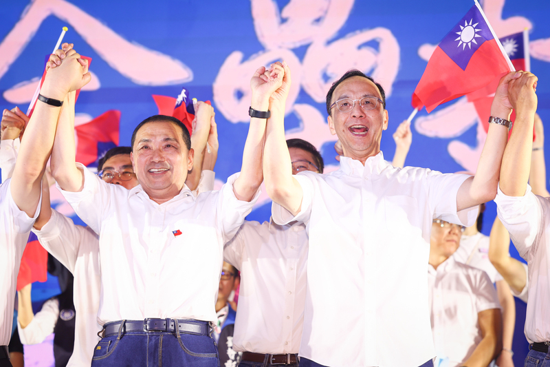 國民黨20日晚間在新北市新莊區舉行「台灣要侯!台灣要好!」造勢大會。中央社