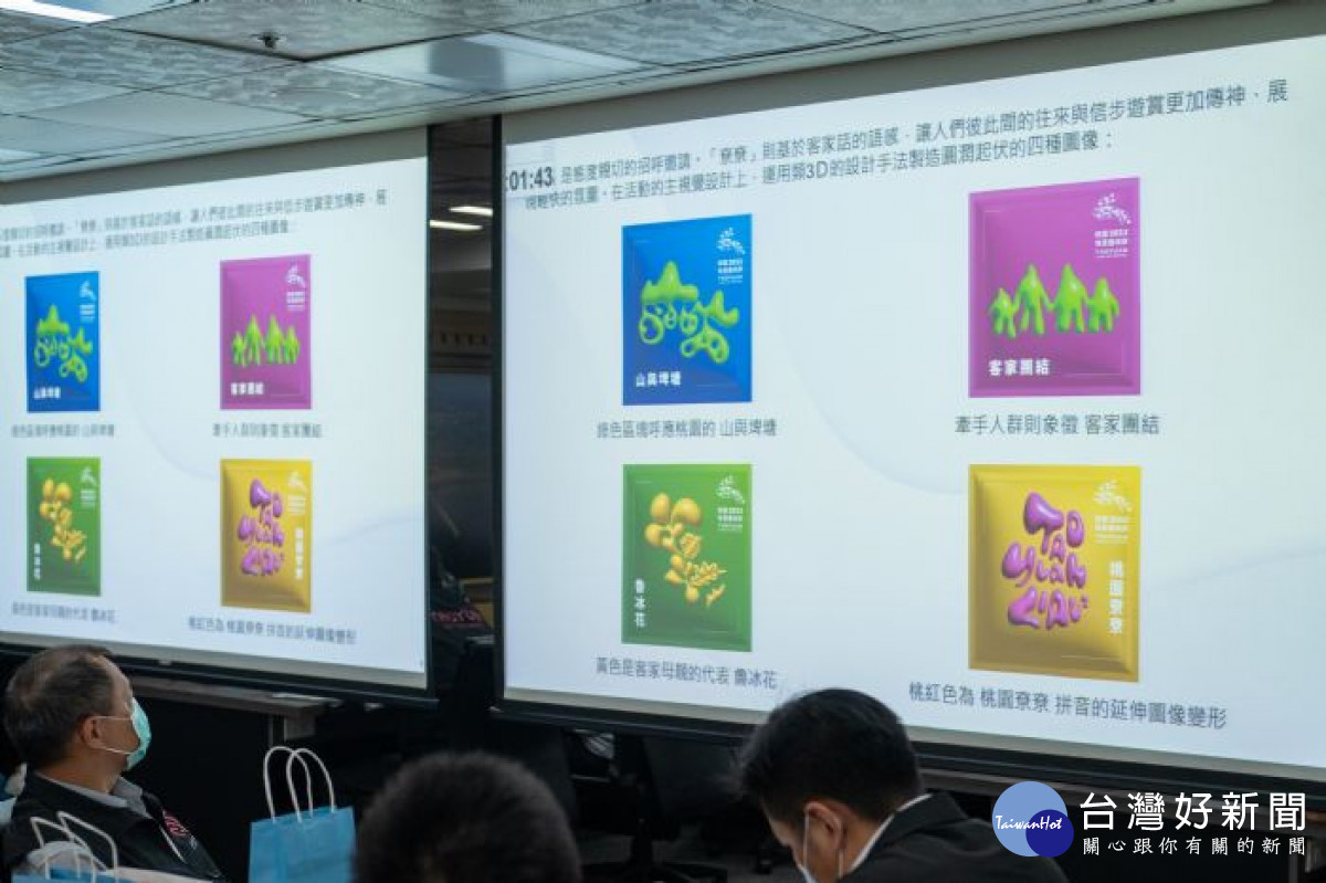 「2023桃園地景藝術節」主視覺,運用類3D設計手法打造4種圖像。