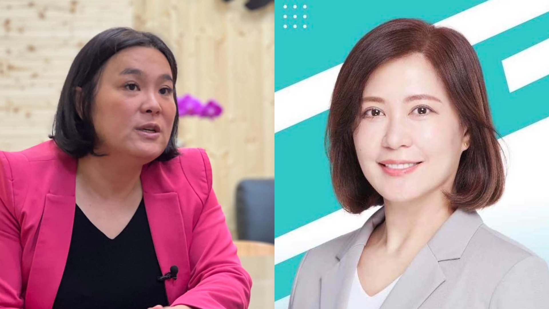 國民黨籍金門縣副議長妻尚文凱(右)獲民眾黨提名參選立委,挑戰現任陳玉珍(左)。翻攝兩人臉書