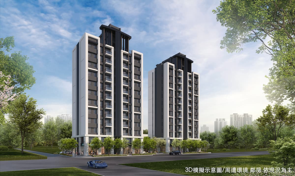 巨陽建設烏日新案以日系美宅定位,彰顯日本傳統精工雕琢精神。(圖為3D外觀示意圖)