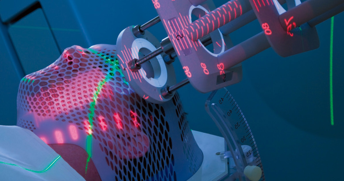 Man Receiving Radiotherapy for Cancer Treatment