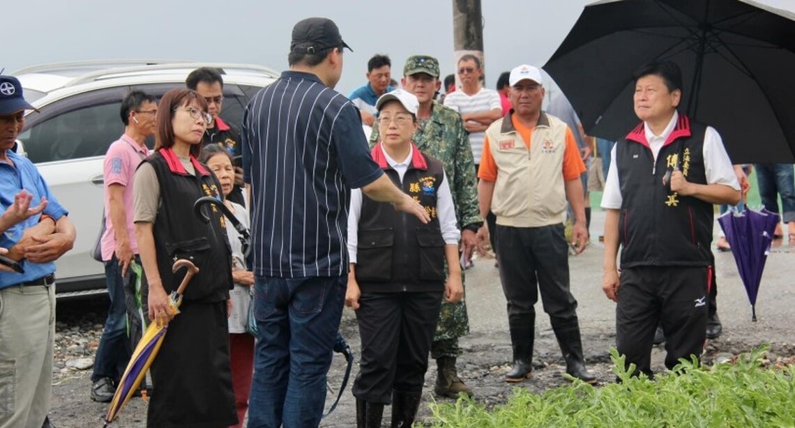 杜蘇芮颱風強降雨 徐榛蔚率團隊會同立法委員傅崐萁第一時間勘災 給予農友全力支持