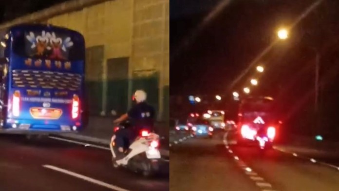 網傳警騎機車國道追遊覽車?事故疏導隨車警戒啦 74 215 1 | 社會 社會 記者爆料網