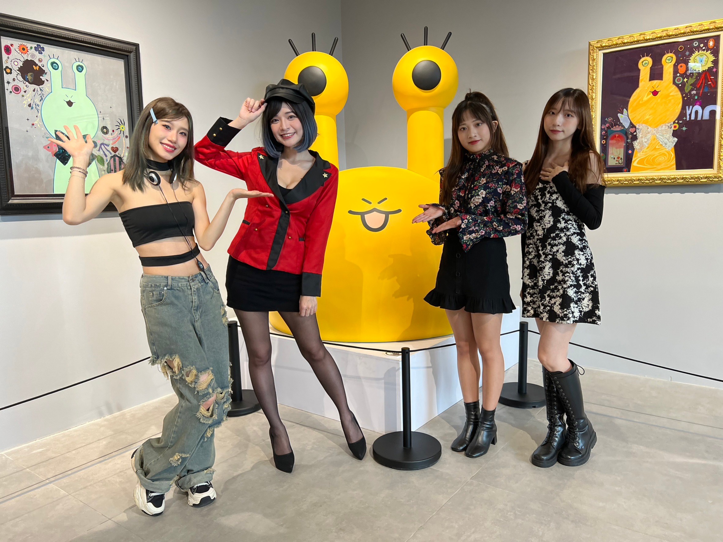 筠婷、郭鬼鬼、心動女孩毛毛、多莉出席亞洲當代藝術家群展《蟬鳴2023》。(圖/蟬鳴2023提供)