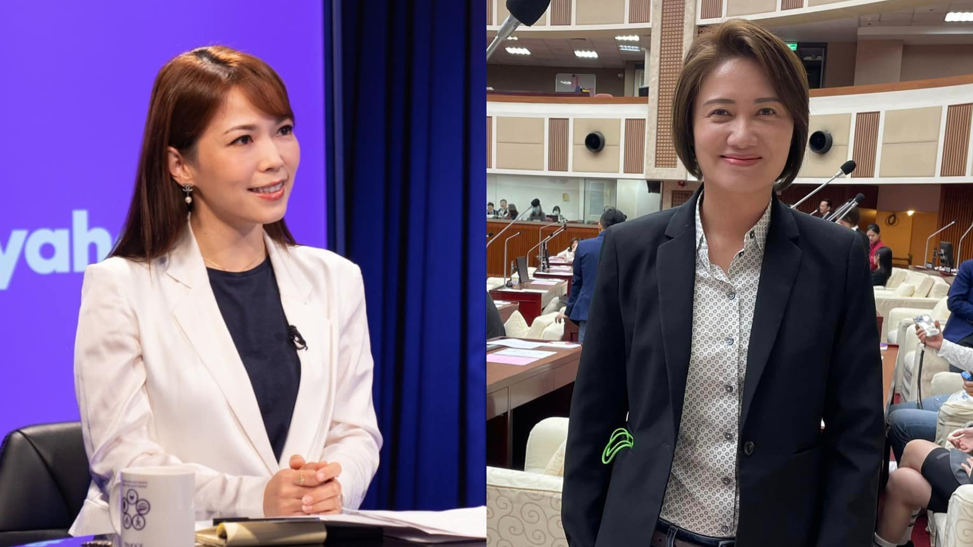柯辦發言人陳智菡(左)為柯文哲演唱會爭議與民進黨北市議員林延鳳(右)互槓。翻攝兩人臉書
