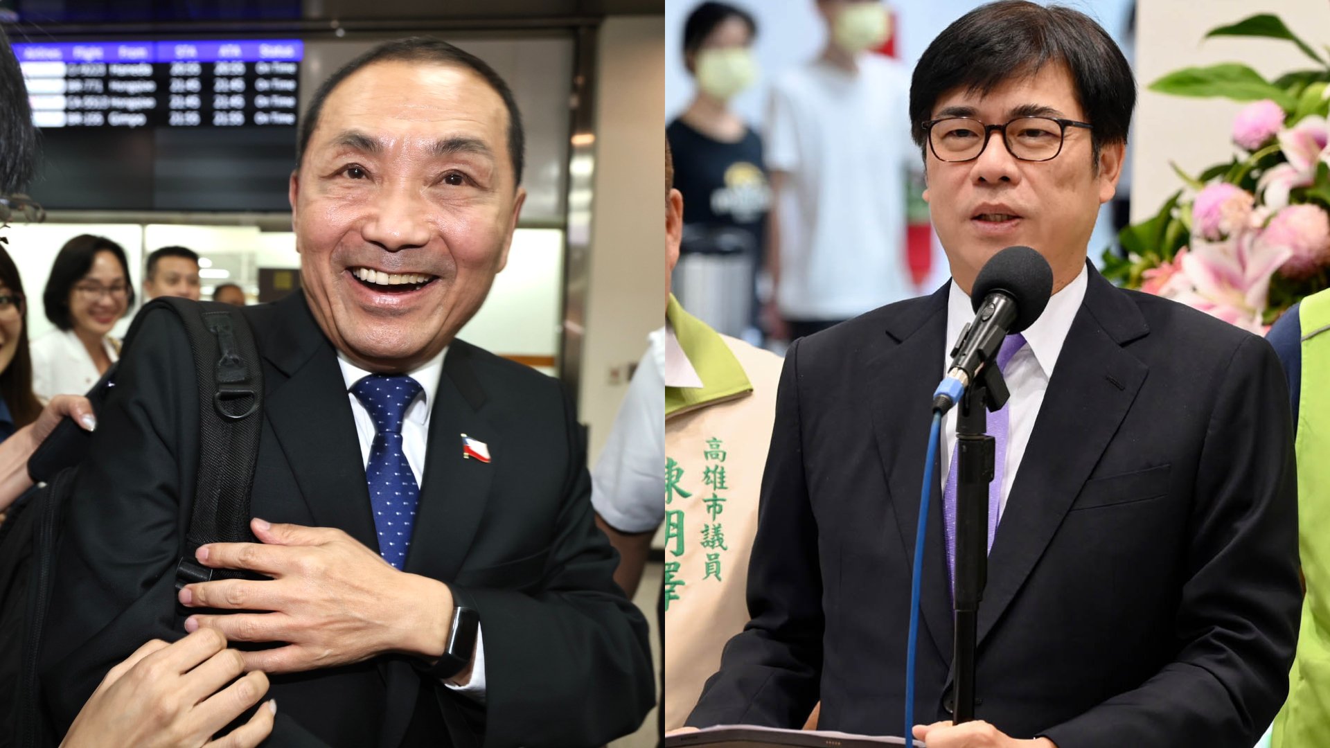 侯友宜(左,林啟弘攝)競辦與高雄市長陳其邁(右,高雄市政府提供)為前瞻建設經費互嗆。合成照