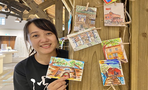 淡水古蹟博物館「微型寫生」作品超狂 遊客讚嘆高手在民間