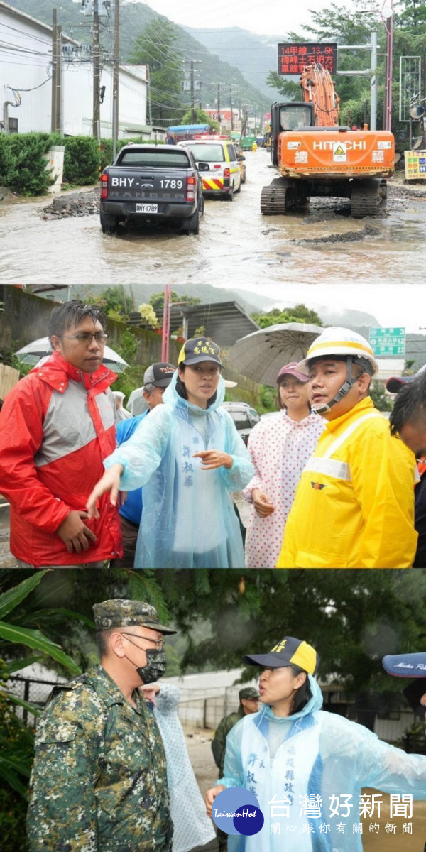 林儒暘議員於臉書上見證許縣長並未救災不力。(林儒暘提供)