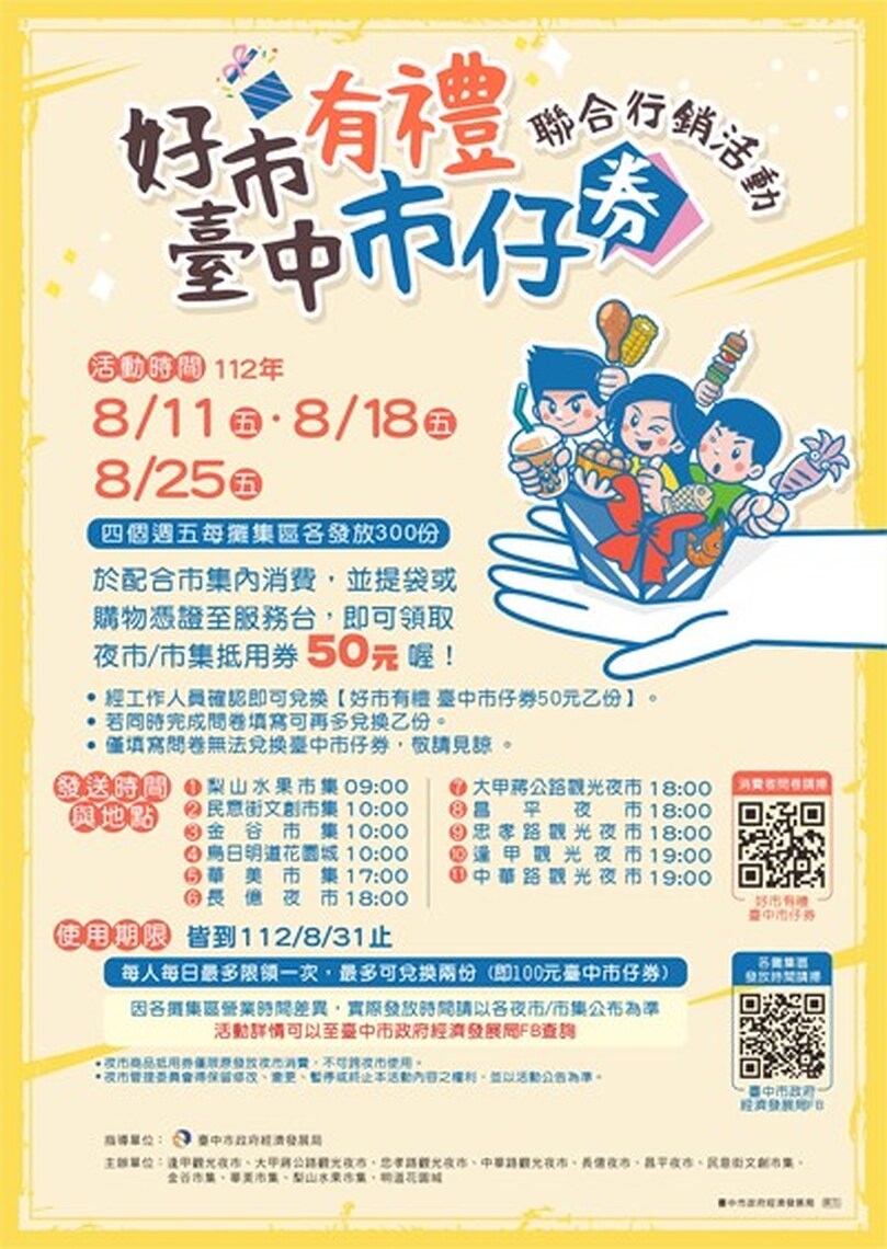 八月消暑趣 來台中迺夜市領「市仔券」