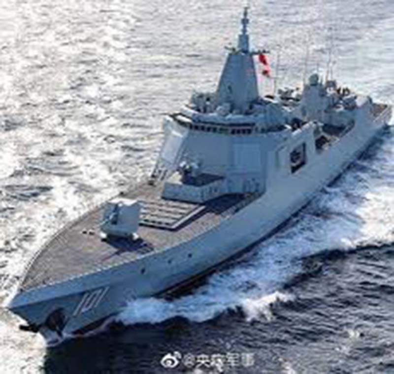 中國055飛彈驅逐艦南昌號。圖／截圖取自微博