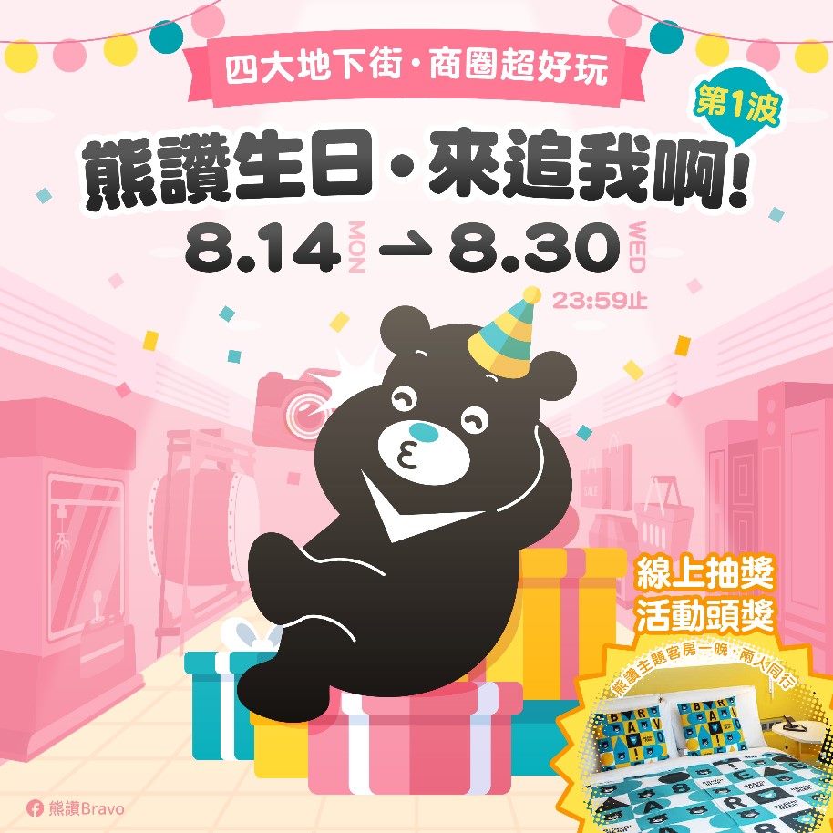 熊讚生日-四大商圈吃喝玩樂好好玩.。(圖/台北市政府提供)