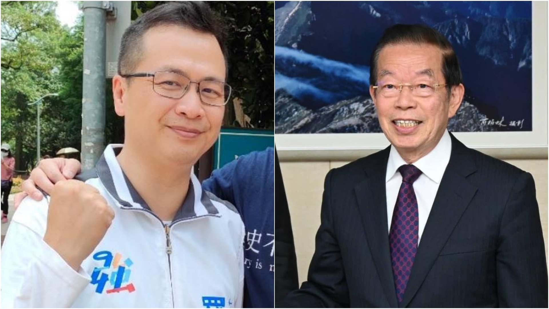 羅智強(左)拿特別費案聲援高虹安,謝長廷(右)回嗆,為了一點選舉的政治利益,就含血噴人,這種人是最讓他看不起。翻攝兩人臉書
