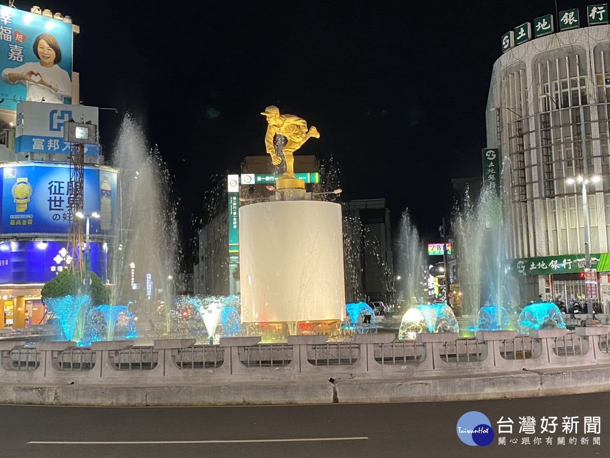 嘉義市中央噴水池恢復噴水／陳致愷翻攝
