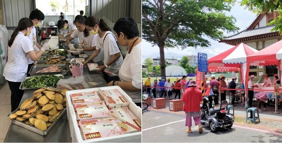 陳龍民 楊新章 發放邊緣戶素食餐盒