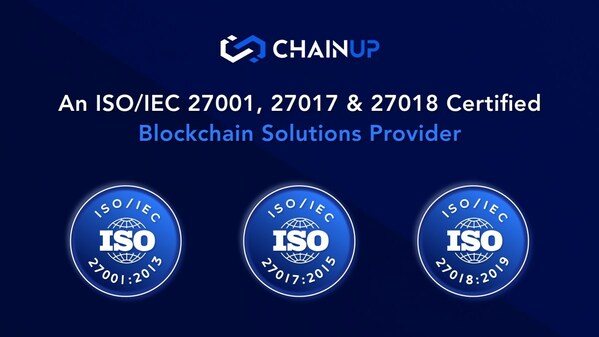 ChainUp獲得ISO 27001、27017、27018認證,安全體係獲國際權威認可