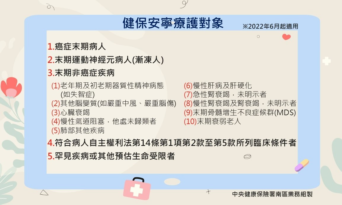 健保署呵護生命尊嚴 推展安寧療護與善終
