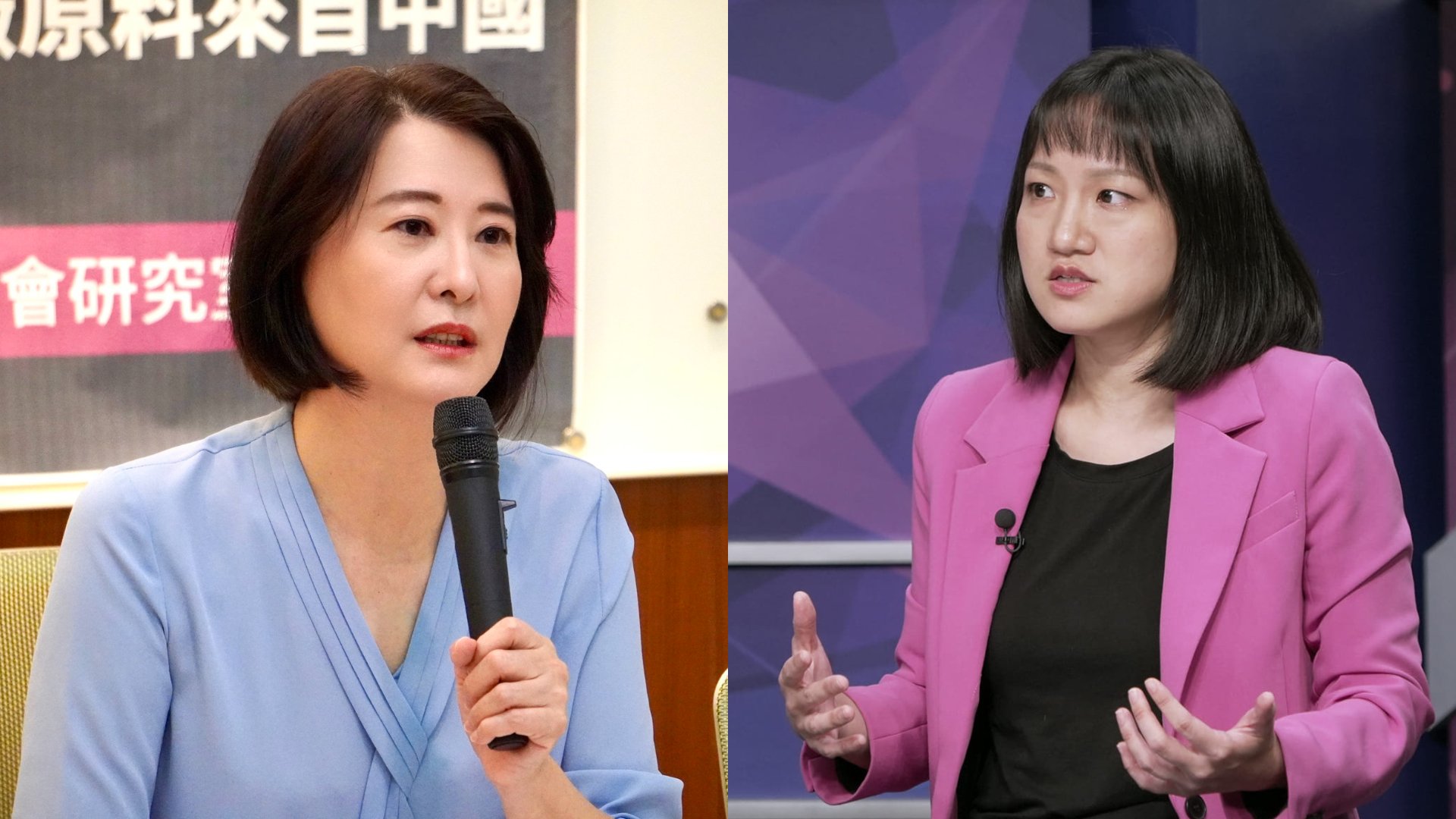 謝佩芬(右)揭王鴻薇(左)收綠能公司50萬政治獻金。翻攝兩人臉書