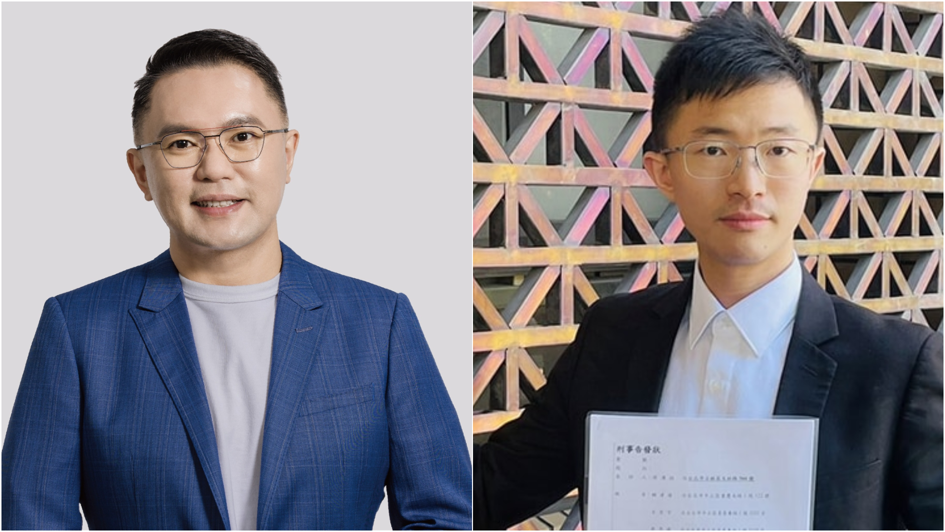張斯綱(左)23日表示,願與侯漢廷(右)用民調整合出一位候選人,爭取在野勝選。翻攝兩人臉書