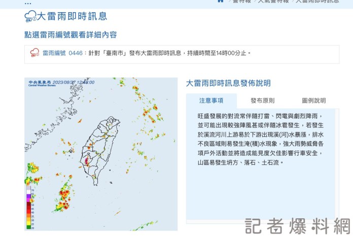 嚴防豪雨 氣象局發佈大雨訊息 67 2023 08 27 下午1.27.27 | 生活 生活 記者爆料網